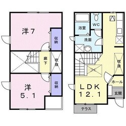 ベルデュール白羽Ｅの物件間取画像